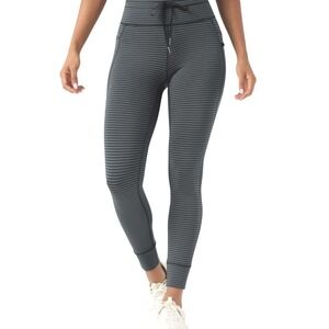 Halara High Waisted Drawstring Leggings Jogger Pockets sz XL NWOT Steel stripe